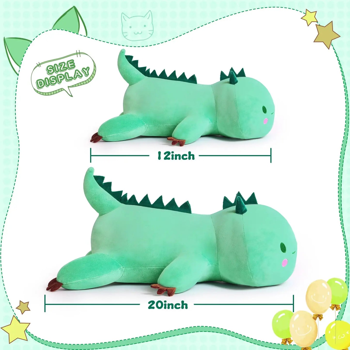 Sleepy Dino the green dinosaur