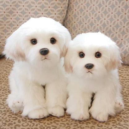 Realistic Maltese Dog Stuffed Animal