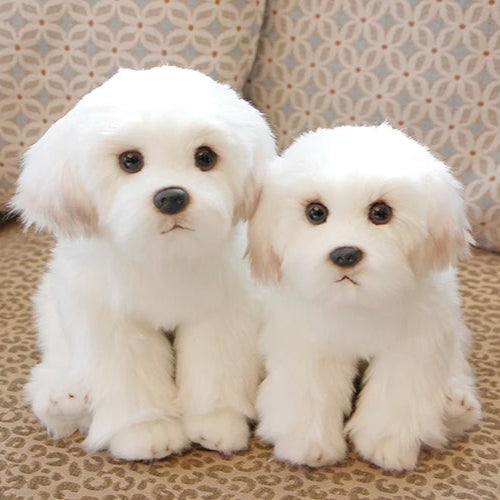 Realistic Maltese Dog Stuffed Animal