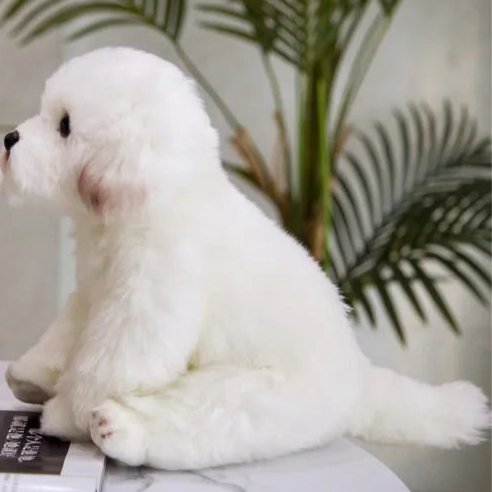White Maltese 15" Stuffed Dog