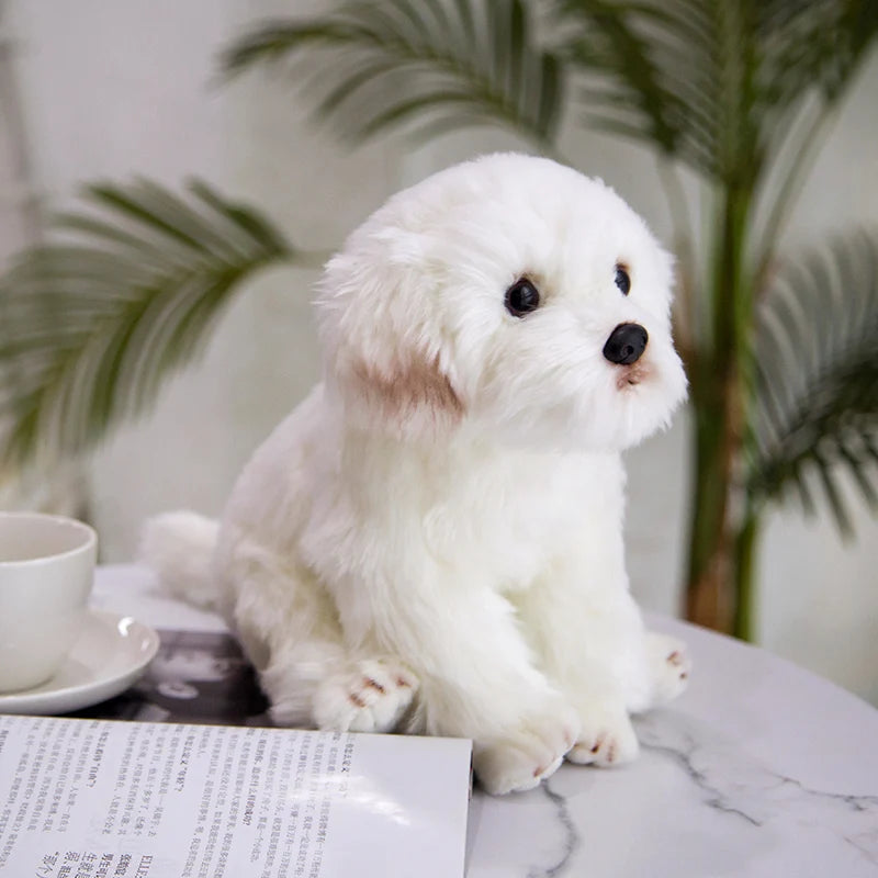 White Maltese 15" Stuffed Dog